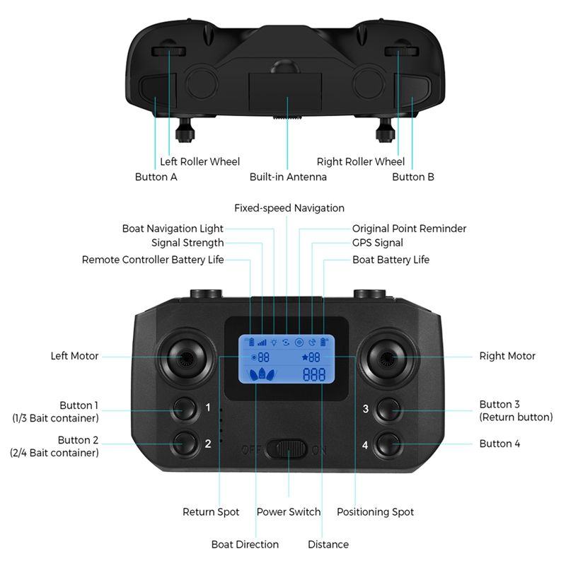 ABKQ-Fishing Bait Boat Remote  - огляд і ціна Fishing Gps