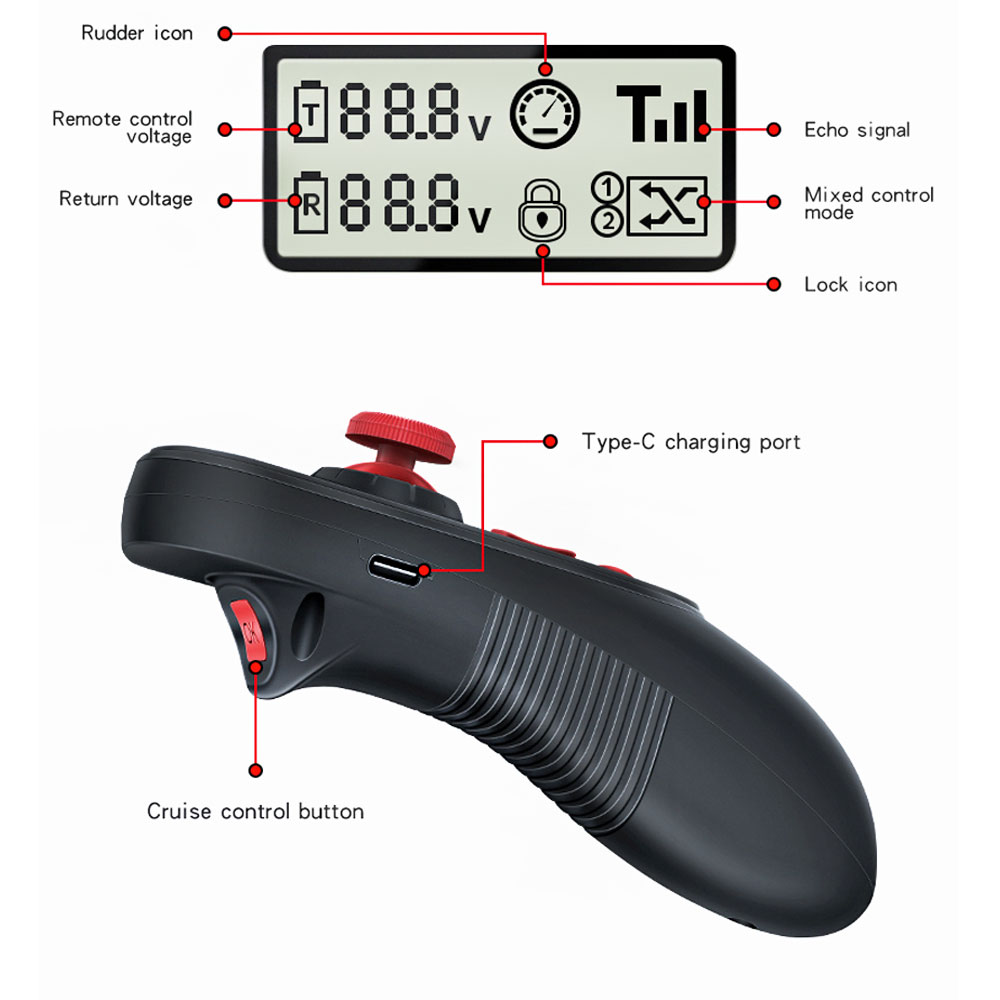 HOTRC DS600 Wireless Remote Co - огляд і ціна Fish Finder Battery